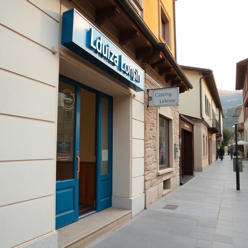 Zunanjost sodobne stavbe z modrim napisom v središču Velenja